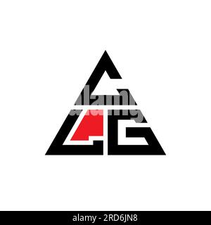 Logo CLG triangolare a lettera con forma triangolare. Monogramma di design con logo triangolare CLG. Modello logo vettoriale triangolare CLG di colore rosso. CLG triangul Illustrazione Vettoriale