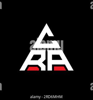 Logo CRA a lettere triangolari con forma triangolare. Monogramma CRA Triangle logo design. Modello di logo vettoriale triangolare CRA di colore rosso. CRA triangul Illustrazione Vettoriale