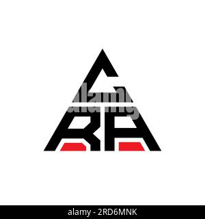 Logo CRA a lettere triangolari con forma triangolare. Monogramma CRA Triangle logo design. Modello di logo vettoriale triangolare CRA di colore rosso. CRA triangul Illustrazione Vettoriale