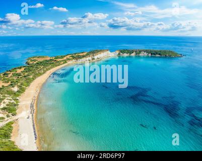 Paesaggio con spiaggia di Gerakas, isole di Zante, Grecia Foto Stock