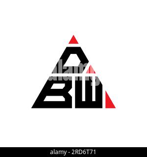 Logo DBW a lettera triangolare con forma a triangolo. Monogramma del logo del triangolo DBW. Modello di logo vettoriale a triangolo DBW di colore rosso. DBW triangul Illustrazione Vettoriale