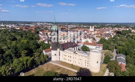 vista aerea della città di lutherstadt wittenberg, sassonia-anhalt 02 Foto Stock
