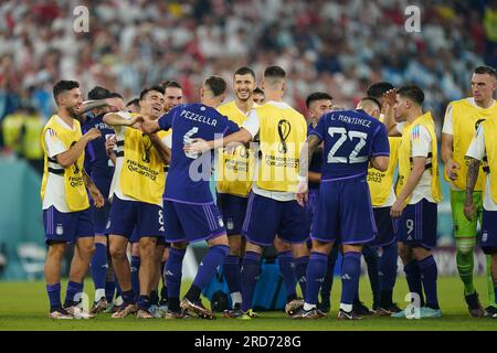 Doha, Qatar, 30, novembre 2022. Fine della partita tra Polonia e Argentina, partita 39. Coppa del mondo FIFA Qatar 2022. Credito: Fabideciria. Foto Stock