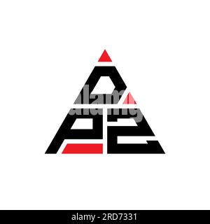Logo DPZ a lettera triangolare con forma a triangolo. Monogramma di design con logo a triangolo DPZ. Modello di logo vettoriale a triangolo DPZ di colore rosso. DPZ triangul Illustrazione Vettoriale