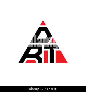 Logo DRT a lettera triangolare con forma a triangolo. Monogramma DRT Triangle logo design. Modello del logo vettoriale DRT triangolare di colore rosso. DRT triangul Illustrazione Vettoriale