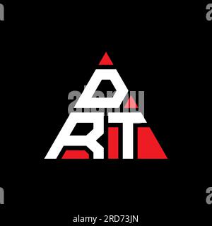 Logo DRT a lettera triangolare con forma a triangolo. Monogramma DRT Triangle logo design. Modello del logo vettoriale DRT triangolare di colore rosso. DRT triangul Illustrazione Vettoriale