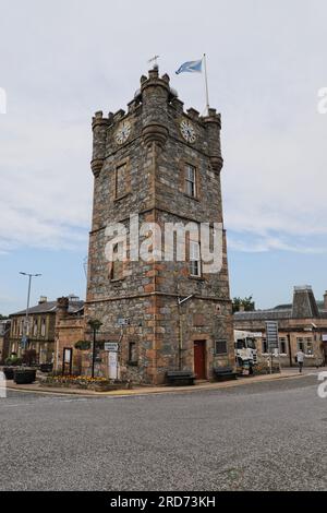 Dufftown Clock Tower / Town House Dufftown Moray Scozia luglio 2023 Foto Stock