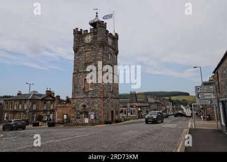 Dufftown Clock Tower / Town House Dufftown Moray Scozia luglio 2023 Foto Stock