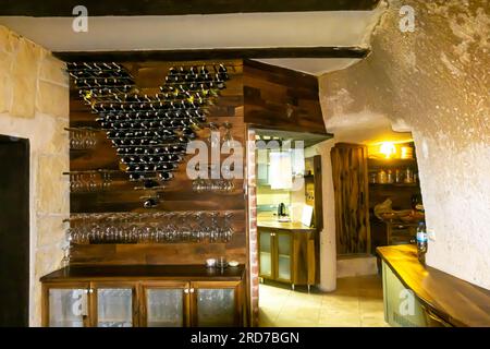 Interni della maison de Şişik, hotel nella grotta di Uchisar, all'interno della Cappadocia di Uchisar, Turchia Foto Stock