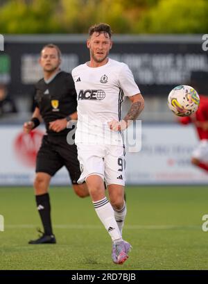 Cove Rangers FC, Balmoral Stadium, Cove, Aberdeen, Regno Unito. 18 luglio 2023. Questa è la partita della Viaply Cup tra Cove Rangers FC e Clyde FC. CONTENUTO IMMAGINE - COVE - MITCH MEGGINSON credito: JASPERIMAGE/Alamy Live News Foto Stock