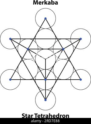 Star tetraedro. Elementi di progettazione vettoriale con geometria spaventata. Sono simboli di religione, filosofia e spiritualità. il mondo della geometria. Illustrazione Vettoriale