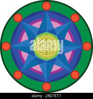 Colore elementi di disegno vettoriale geometria spaventata. Sono simboli di religione, filosofia e spiritualità. il mondo della geometria con il nostro intricato Illustrazione Vettoriale