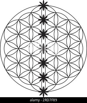 Elementi di progettazione vettoriale con geometria spaventata. Sono simboli di religione, filosofia e spiritualità. il mondo della geometria con le nostre intricate illustrazioni Illustrazione Vettoriale