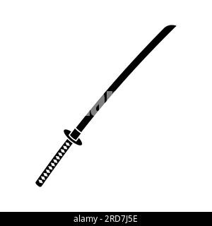 Katana, spada samurai su sfondo bianco. Illustrazione isolata. Foto Stock