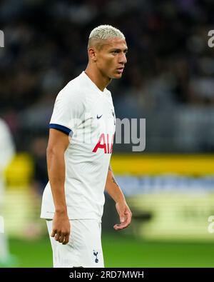 PERTH, AO - 18.07.2023: TOTTENHAM HOTSPUR VS WEST HAM UNITED - Australia, Perth, 18 luglio 2023: Ritratto (colpo di testa/primo piano) di Richarlison (9 Tottenham) durante la partita amichevole di calcio internazionale tra il Tottenham Hotspur e il West Ham United all'Optus Stadium di Perth, Australia. (Daniela Porcelli/SPP) (foto: Sports Press Photo/Fotoarena) Foto Stock