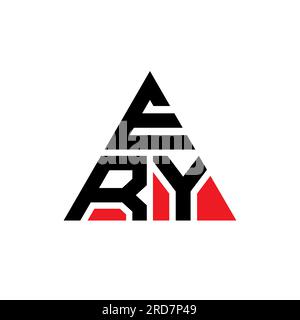 Logo EERY a lettere triangolari con forma a triangolo. Monogramma con logo EERY Triangle. Modello di logo vettoriale A triangolo di colore rosso. ERY triangul Illustrazione Vettoriale