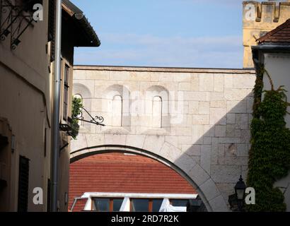 La porta del Castello di Veszprem Foto Stock