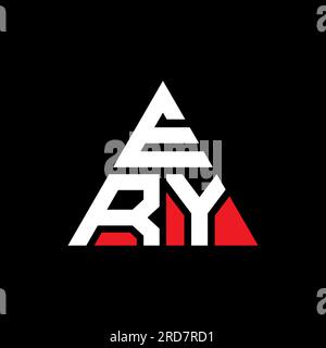 Logo EERY a lettere triangolari con forma a triangolo. Monogramma con logo EERY Triangle. Modello di logo vettoriale A triangolo di colore rosso. ERY triangul Illustrazione Vettoriale