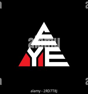 Logo a forma di lettera triangolare con forma a triangolo. Monogramma di design con logo triangolare. Modello con logo vettoriale a triangolo OCULARE DI colore rosso. OCCHIO triangul Illustrazione Vettoriale