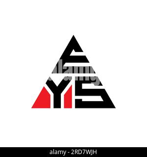 Logo a lettere triangolari EYS con forma triangolare. Monogramma con logo EYS Triangle. Modello logo vettoriale a triangolo EYS di colore rosso. EYS triangul Illustrazione Vettoriale