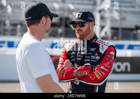 Loudon, New Hampshire, USA. 14 luglio 2023. NASCAR Xfinty driver, Jeb Burton (27) scende in pista per allenarsi per l'Ambetter Health 200 al New Hampshire Motor Speedway di Loudon, New Hampshire. (Immagine di credito: © Walter G. Arce Sr./ZUMA Press Wire) SOLO USO EDITORIALE! Non per USO commerciale! Foto Stock