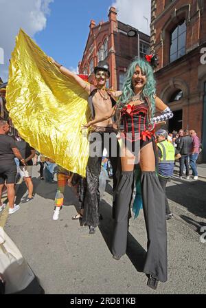 Manchester Pride - Canal Street / Bloom Street, Manchester, Inghilterra, Regno Unito, M1 3EZ Foto Stock