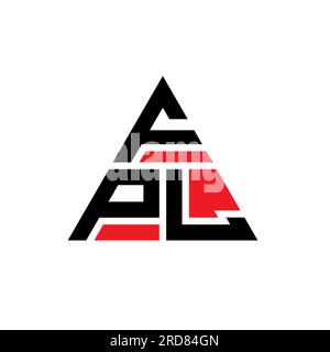 Logo a lettera triangolare FPL con forma a triangolo. Monogramma con logo triangolare FPL. Modello con logo vettoriale triangolare FPL di colore rosso. FPL triangul Illustrazione Vettoriale