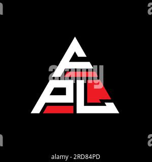 Logo a lettera triangolare FPL con forma a triangolo. Monogramma con logo triangolare FPL. Modello con logo vettoriale triangolare FPL di colore rosso. FPL triangul Illustrazione Vettoriale
