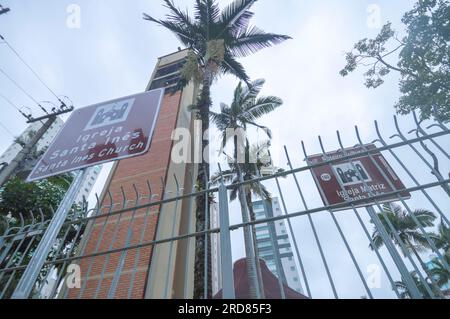 Balneário Camboriú-SC, brasile, 17 luglio 2023, chiesa parrocchiale di balneario camboriu, chiesa di santa Inês. Foto Stock