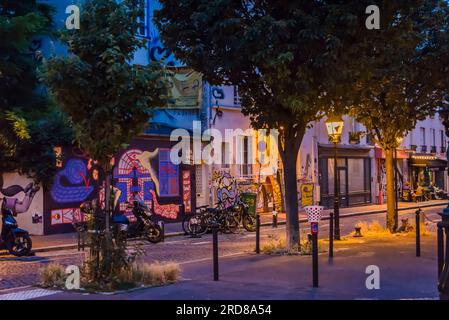 Street art nel popolare 13° arrondissement, Parigi, Francia Foto Stock