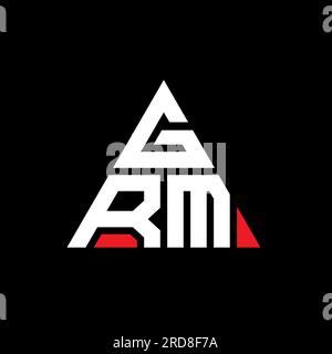 Logo GRM triangolare a lettera con forma triangolare. Monogramma di design del logo GRM Triangle. Modello di logo vettoriale a triangolo GRM di colore rosso. GRM triangul Illustrazione Vettoriale