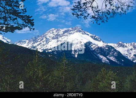 Austria. Tirolo. Montagne vicino a Imst. Vista dal villaggio di Gunglgrün. Foto Stock
