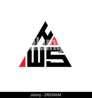 Logo a lettere triangolari HWS con forma triangolare. Monogramma di design con logo triangolare HWS. Modello logo vettoriale triangolare HWS di colore rosso. HWS triangul Illustrazione Vettoriale