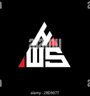 Logo a lettere triangolari HWS con forma triangolare. Monogramma di design con logo triangolare HWS. Modello logo vettoriale triangolare HWS di colore rosso. HWS triangul Illustrazione Vettoriale
