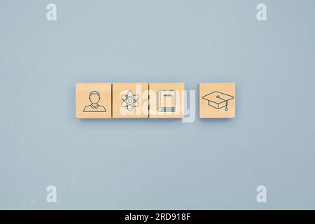 icona education e concetto di berretto per laureati. icona di graduazione della persona. Foto di alta qualità Foto Stock