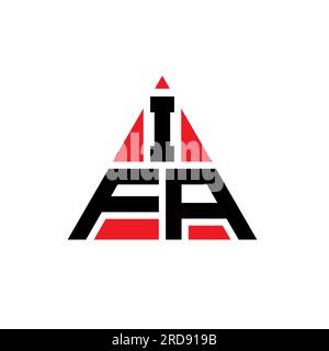 Logo a lettere triangolari IFA con forma triangolare. Monogramma di design con logo triangolare IFA. Modello logo vettoriale a triangolo IFA di colore rosso. IFA triangul Illustrazione Vettoriale