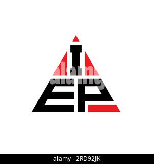 Logo a lettera triangolare IEP con forma triangolare. Monogramma di design con logo triangolare IEP. Modello di logo vettoriale triangolare IEP di colore rosso. IEP triangul Illustrazione Vettoriale