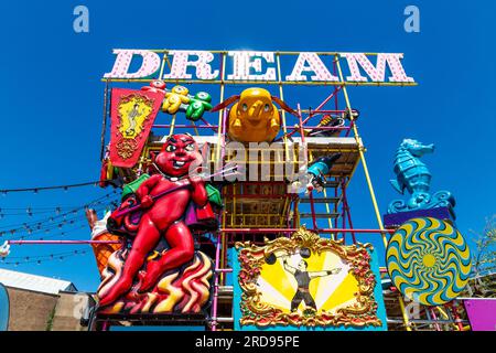 Ingresso al parco divertimenti Dreamland, Margate, Kent, Inghilterra Foto Stock