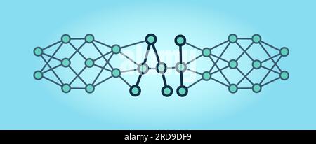 Sfondo dell'intelligenza artificiale. Lettere AI. Banner AI. Illustrazione Vettoriale