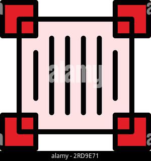 Scansione dell'icona del frame di codice per la definizione del vettore. Scansione QR. Scanner qrcode a colori piatto Illustrazione Vettoriale