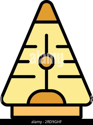 Icona del pendolo del piano portapaziente per il contorno del vettore. Orologio cinetico. Magnete Foucault di colore piatto Illustrazione Vettoriale