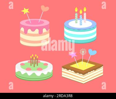 Un set di dolci diversi. Illustrazione Vettoriale