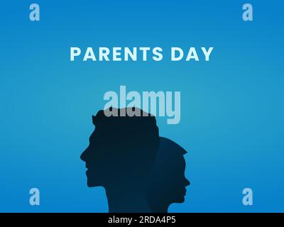Illustrazione vettoriale di un giorno dei genitori felice. Concetto di celebrazione annuale. Design del modello per sfondo, banner, digitale, biglietti di auguri, sfondo. Illustrazione Vettoriale