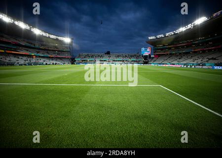 Auckland, Auckland, nuova Zelanda. 20 luglio 2023. Il campo all'Eden Park Stadium prima del calcio d'inizio della partita del gruppo A della Coppa del mondo FIFA WomenÃs 2023 tra Norvegia e nuova Zelanda all'Eden Park Stadium di Auckland, nuova Zelanda (Credit Image: © Ira L. Black/ZUMA Press Wire) SOLO PER USO EDITORIALE! Non per USO commerciale! Foto Stock