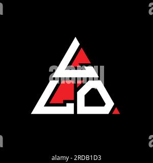 Logo A lettera con triangolo LLO e forma triangolare. Monogramma di design con logo a triangolo LLO. Modello logo vettoriale a triangolo con colore rosso. LLO triangul Illustrazione Vettoriale