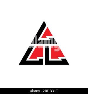 Logo a lettere triangolari LLL con forma triangolare. Monogramma con logo triangolare LLL. Modello di logo vettoriale triangolare LLL di colore rosso. LLL triangul Illustrazione Vettoriale