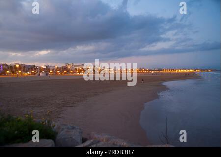 Spiaggia di Malvarrosa, Valencia, Spagna, Europa Foto Stock