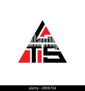 Logo LTS triangolare a lettere con forma triangolare. Monogramma di design con logo a triangolo LTS. Modello di logo vettoriale a triangolo LTS di colore rosso. LTS triangul Illustrazione Vettoriale