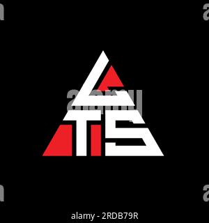Logo LTS triangolare a lettere con forma triangolare. Monogramma di design con logo a triangolo LTS. Modello di logo vettoriale a triangolo LTS di colore rosso. LTS triangul Illustrazione Vettoriale