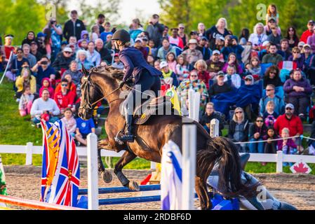 Ottawa, Canada - 22 maggio 2023: Spettacolo del rodeo nella sede della RCMP Musical Ride Stables Foto Stock